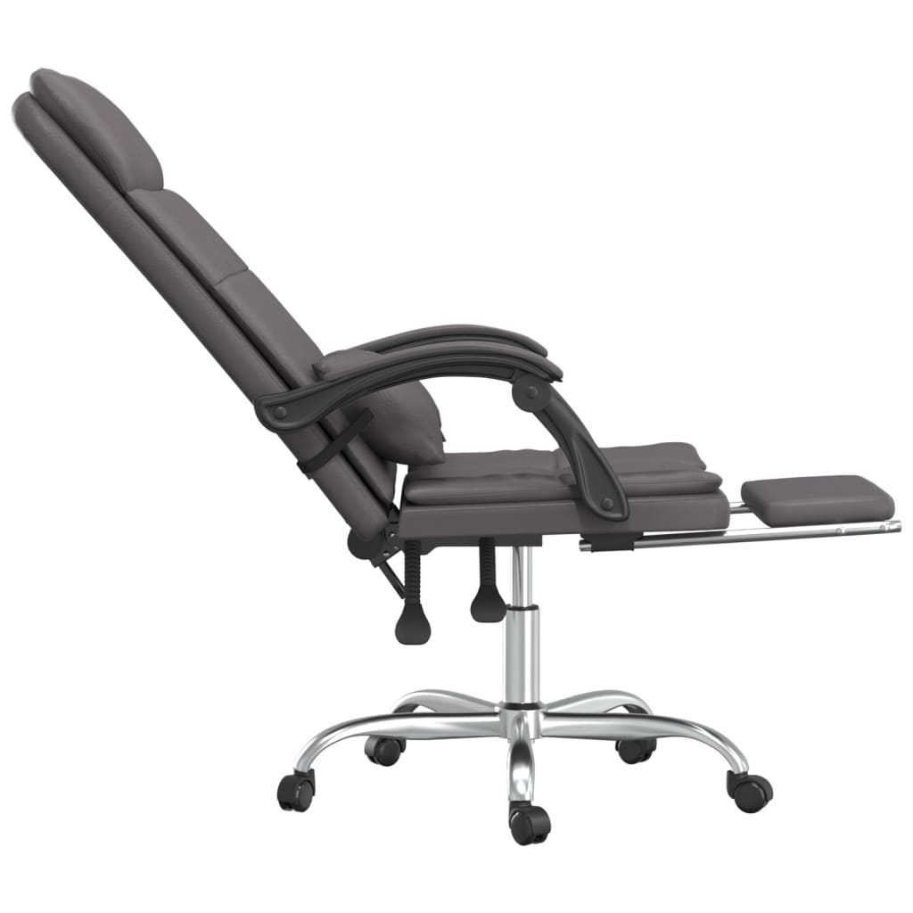 vidaXL Kantoorstoel massage verstelbaar kunstleer grijs
