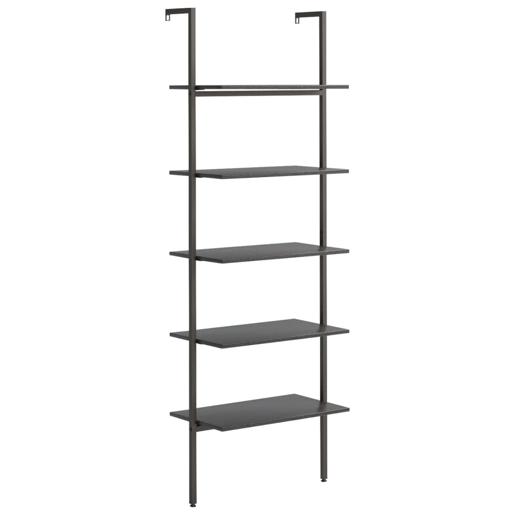 vidaXL Ladderrek met 5 schappen 64x35x185 cm zwart, boekenrek, rek, opslagrek, boekenkast, opbergrek, leunend rek, leunrek, ladderkast, opbergkast vidaXL Ladderrek met 5 schappen 64x35x185 cm zwart, boekenrek, rek, opslagrek, boekenkast, opbergrek, leunend rek, leunrek, ladderkast, opbergkast