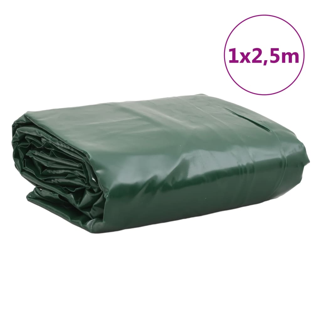 vidaXL Dekzeil 650 g/m² 1x2,5 m groen