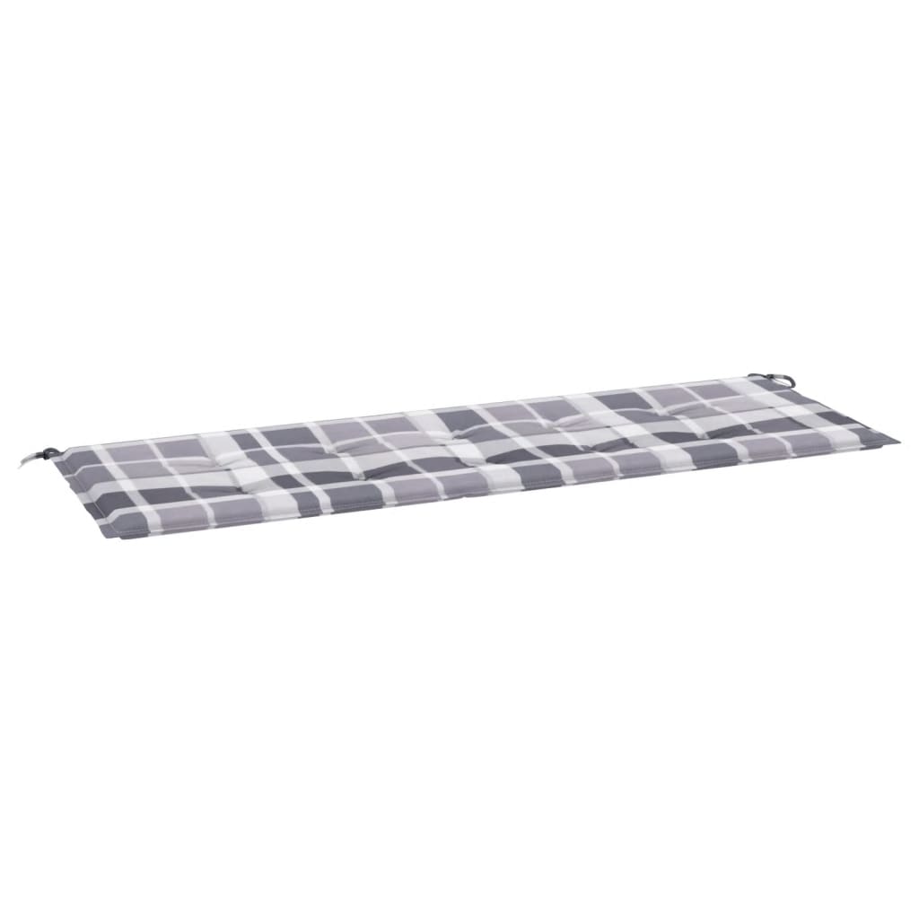 vidaXL Tuinbankkussen 150x50x3 cm oxford stof ruitpatroon grijs