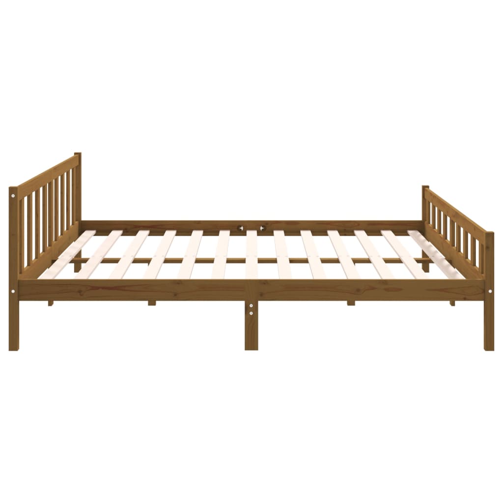 vidaXL Bedframe massief hout honingbruin 200x200 cm