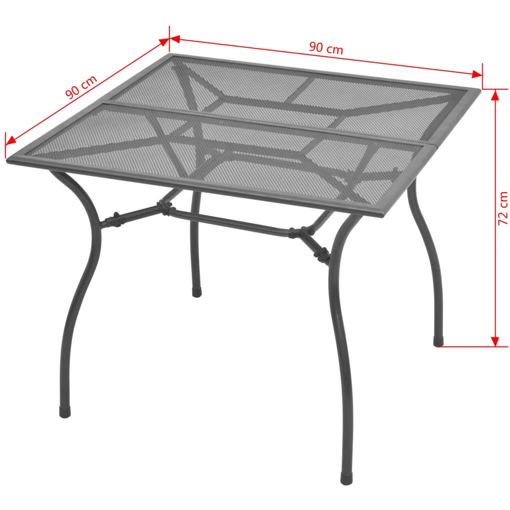 vidaXL 5-delige Tuinset met klapstoelen staal antraciet