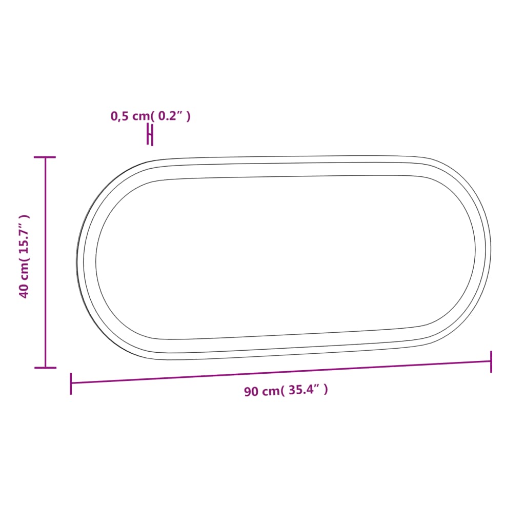 vidaXL Badkamerspiegel LED ovaal 90x40 cm