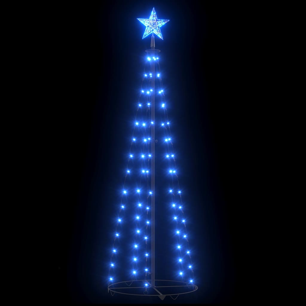 vidaXL Kegelkerstboom 84 blauwe LED's 50x150 cm