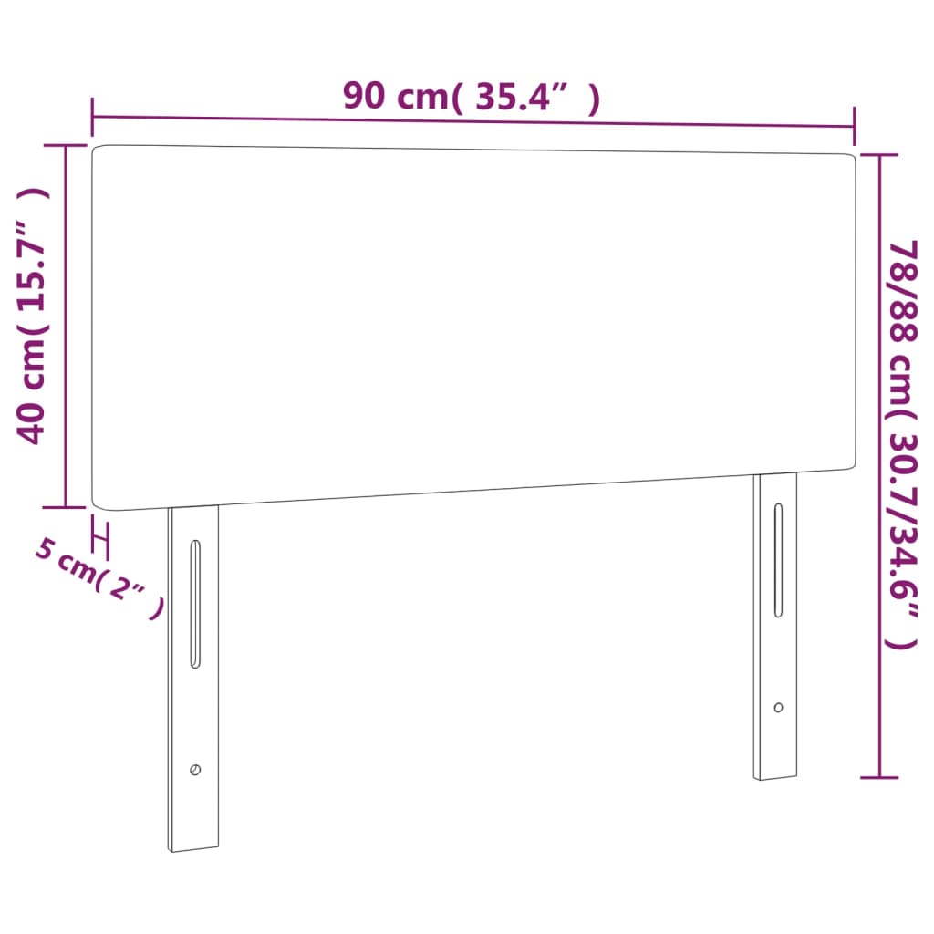 vidaXL Hoofdbord LED 90x5x78/88 cm kunstleer wit