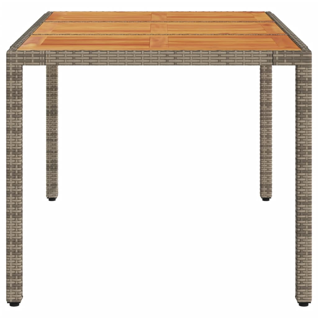 vidaXL Tuintafel 150x90x75 cm acaciahout en poly rattan grijs