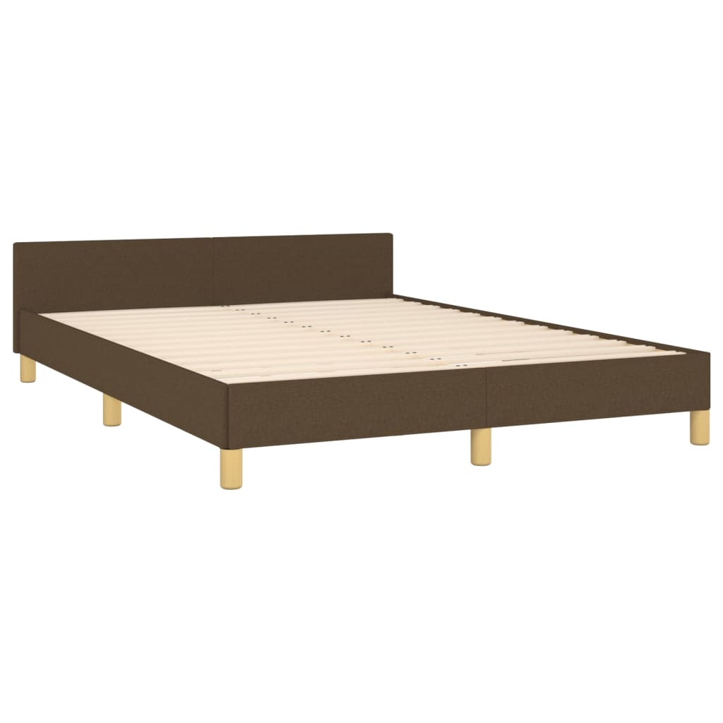 vidaXL Bedframe zonder matras stof donkerbruin 140x190 cm