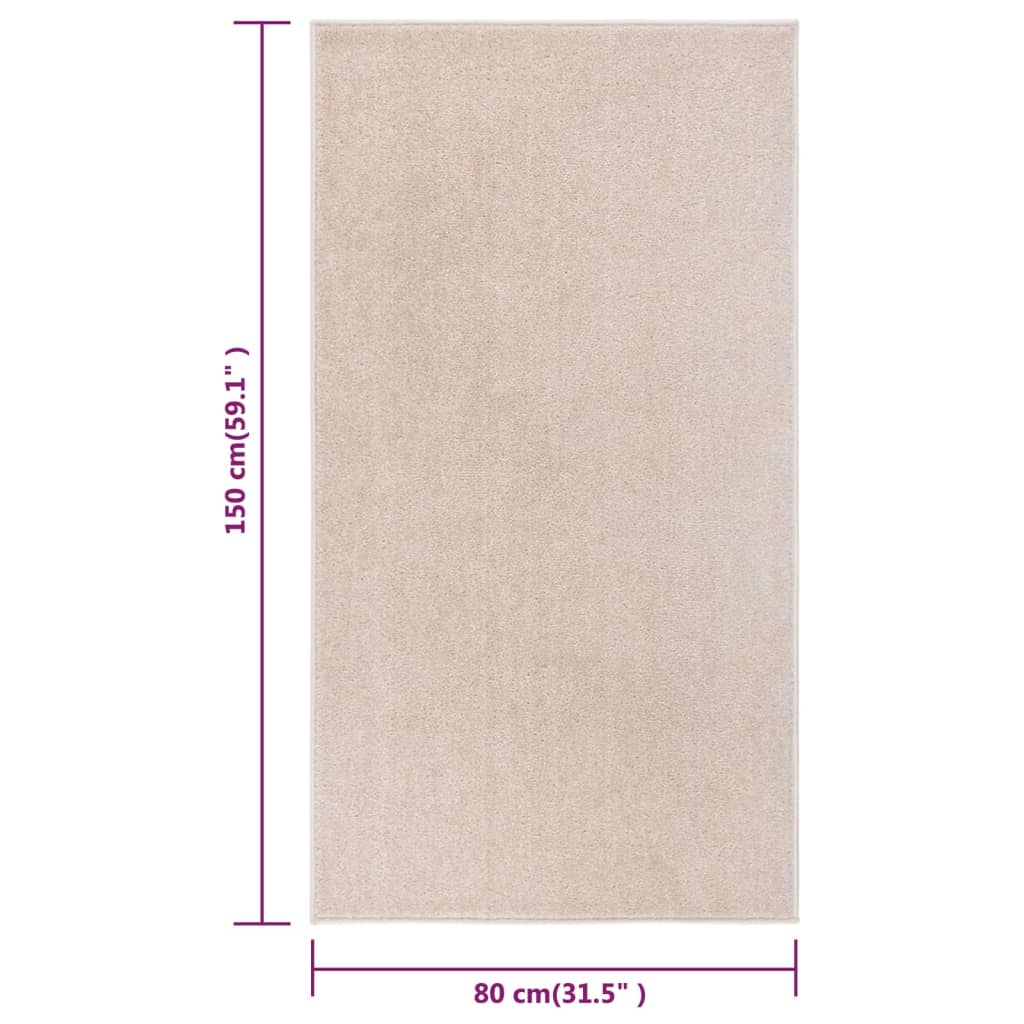 vidaXL Vloerkleed kortpolig 80x150 cm donkerbeige