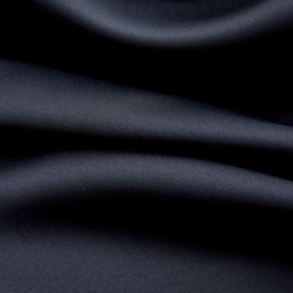 vidaXL Gordijn verduisterend met metalen ringen 2 st 140x225 cm zwart