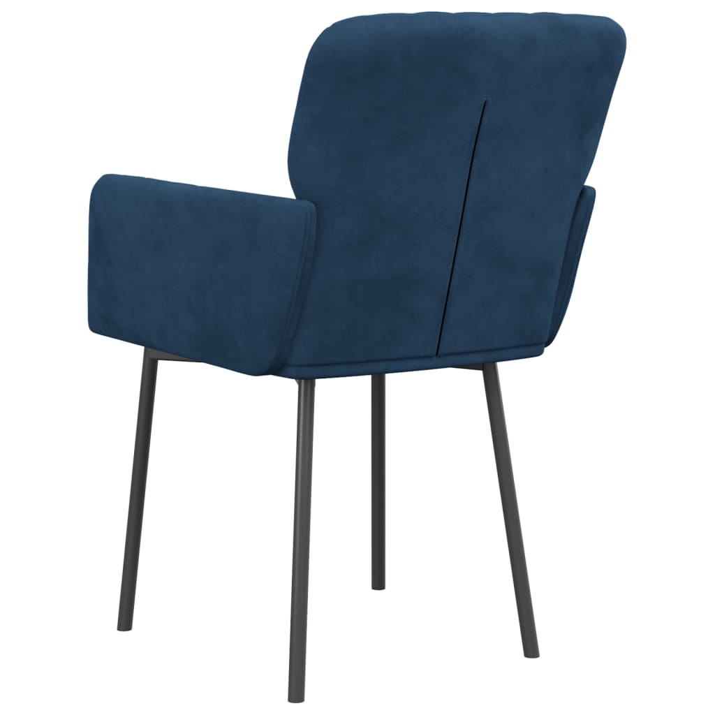 vidaXL Eetkamerstoelen 2 st fluweel blauw