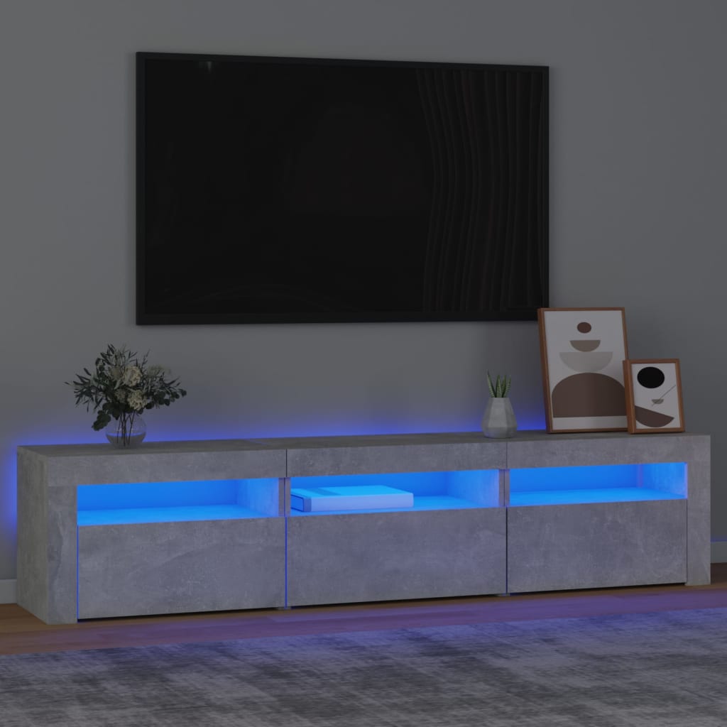 vidaXL Tv-meubel met LED-verlichting 180x35x40 cm betongrijs