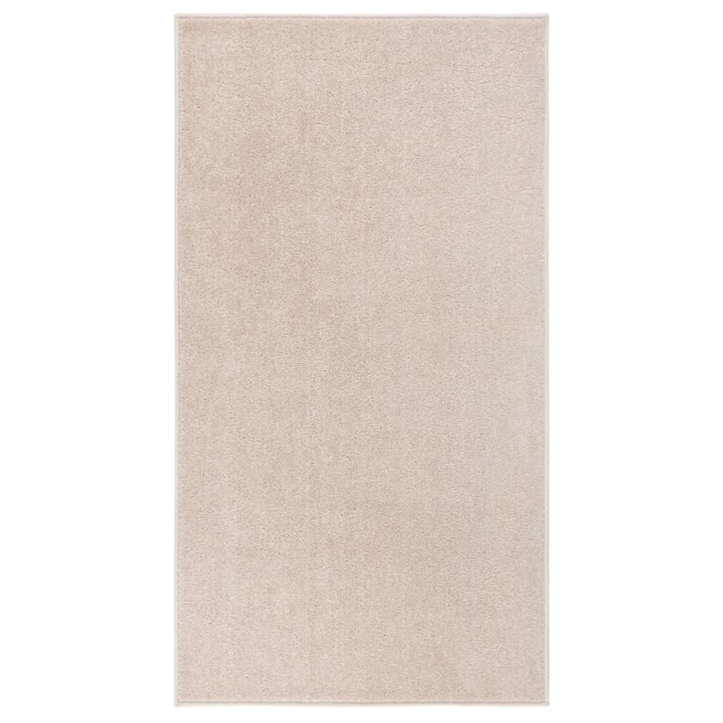 vidaXL Vloerkleed kortpolig 80x150 cm donkerbeige