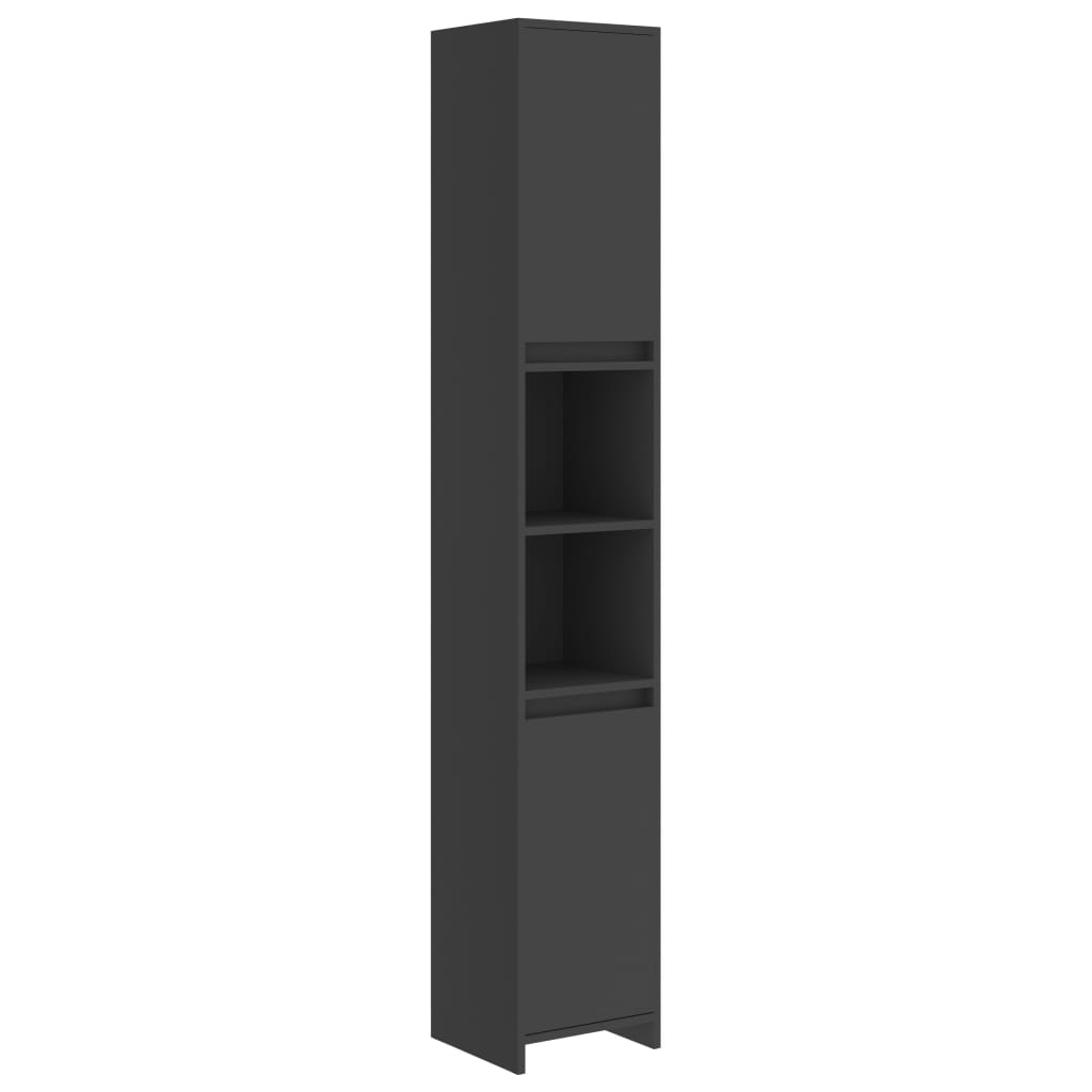 vidaXL Badkamerkast 30x30x183,5 cm spaanplaat grijs