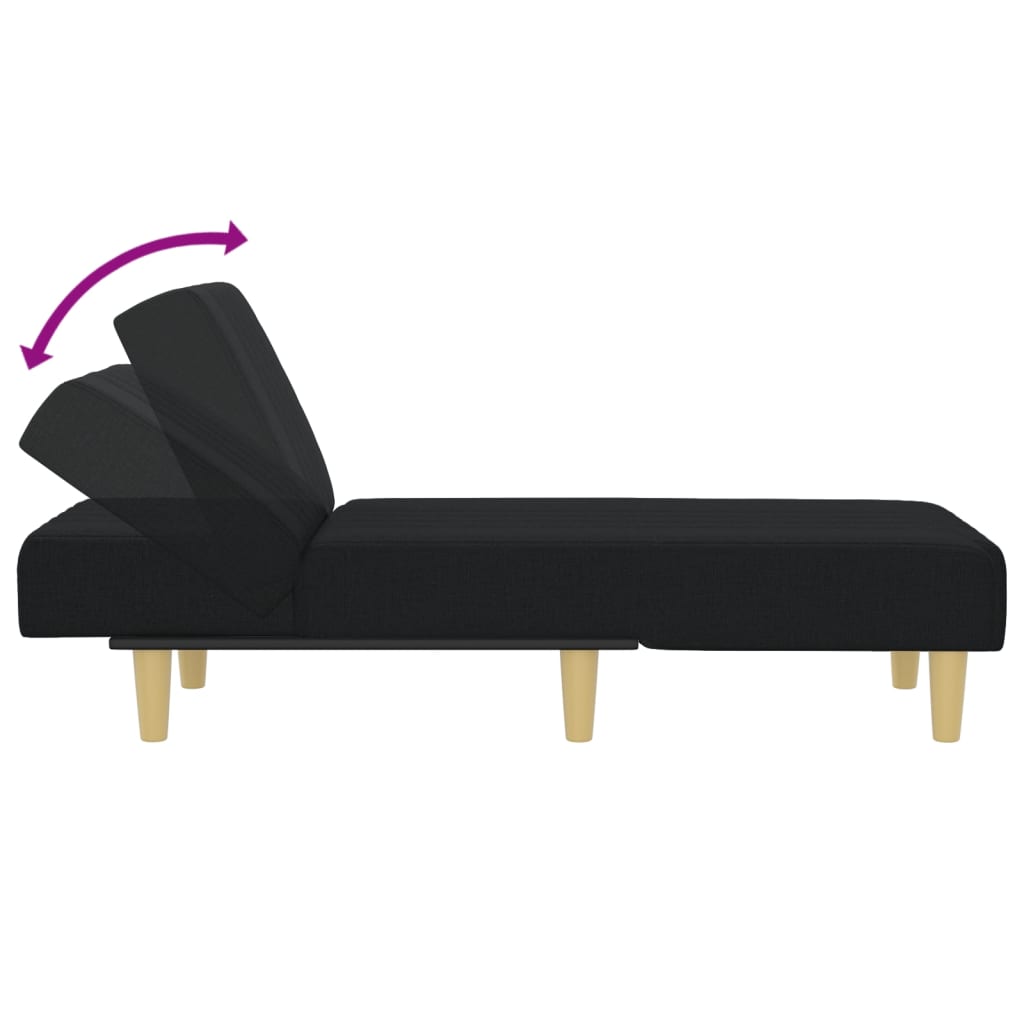 vidaXL Chaise longue stof zwart