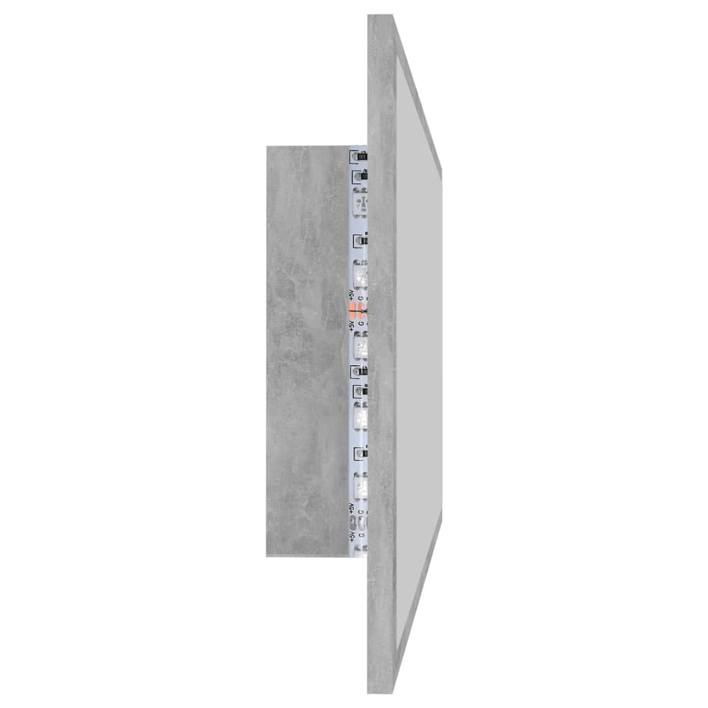 vidaXL Badkamerspiegel LED 90x8,5x37 cm acryl betongrijs