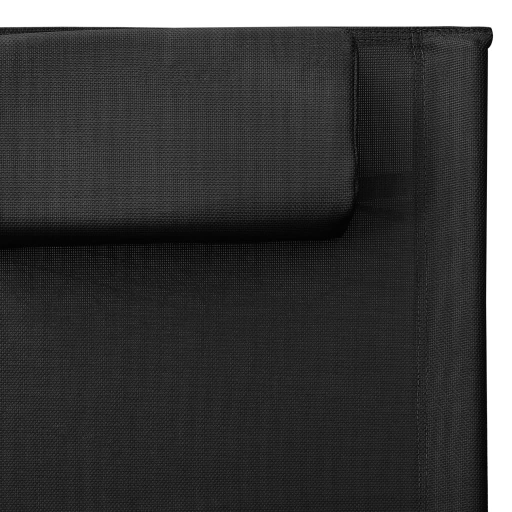 vidaXL Ligbedden 2 st textileen zwart en grijs