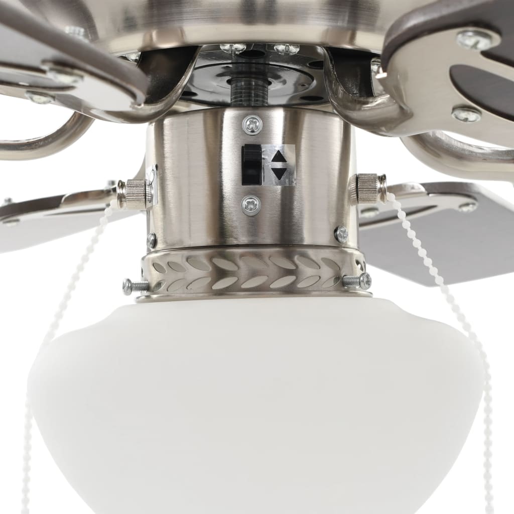 vidaXL Plafondventilator met lamp 82 cm donkerbruin