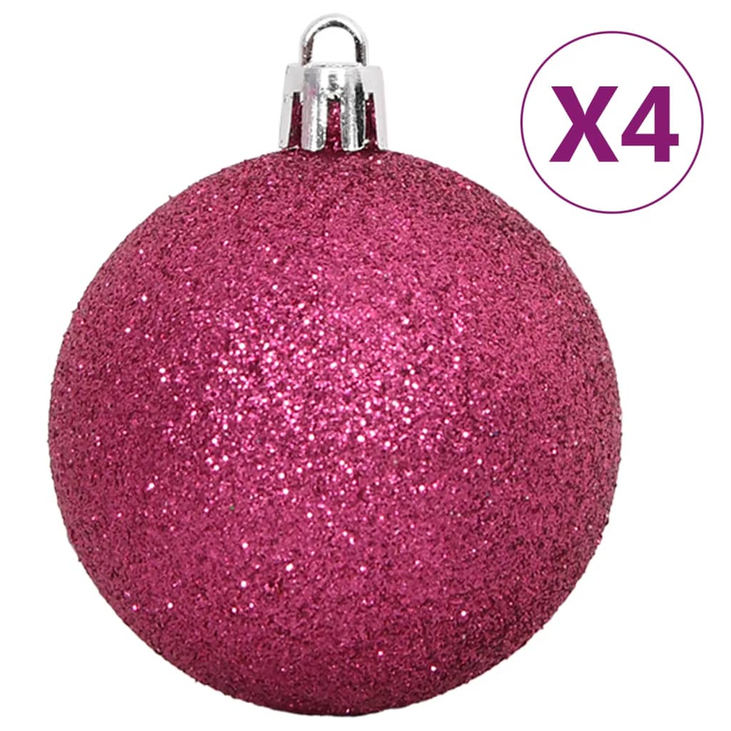 vidaXL 108-delige Kerstballenset wit en roze