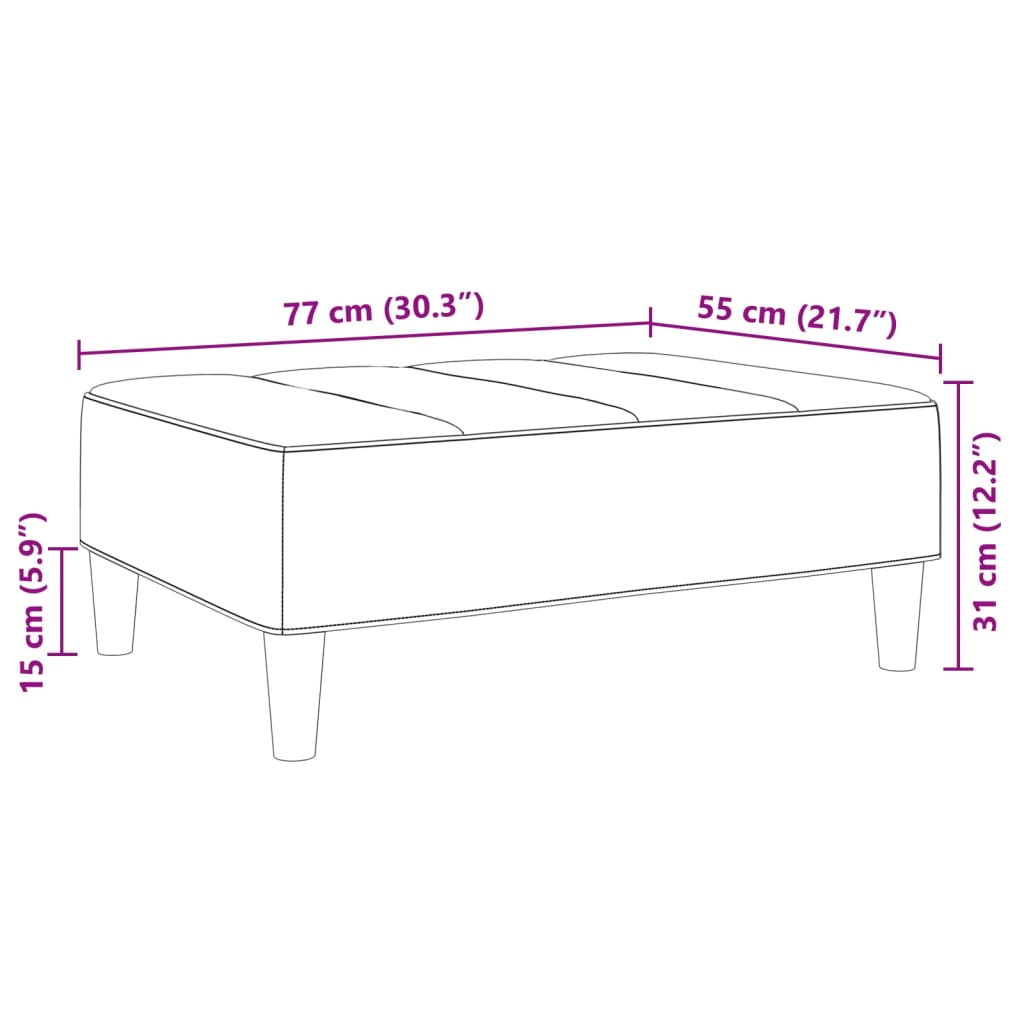 vidaXL Voetenbank 77x55x31 cm fluweel donkergroen