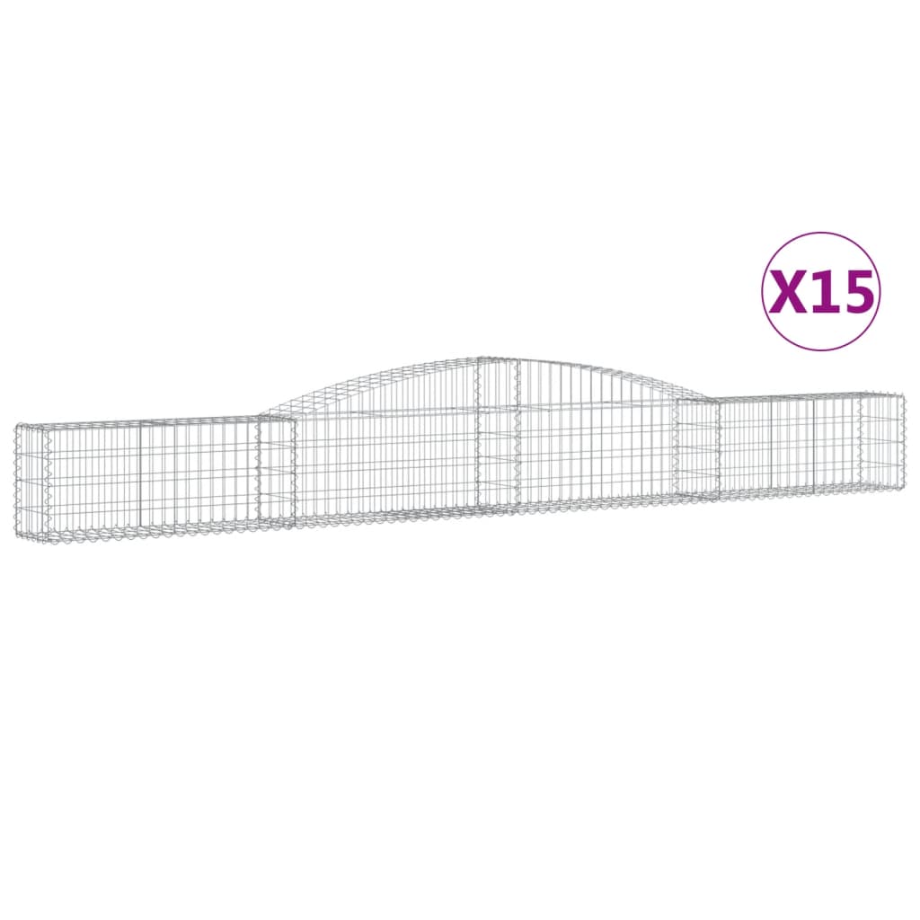 vidaXL Schanskorven 15 st gewelfd 400x30x40/60 cm ijzer