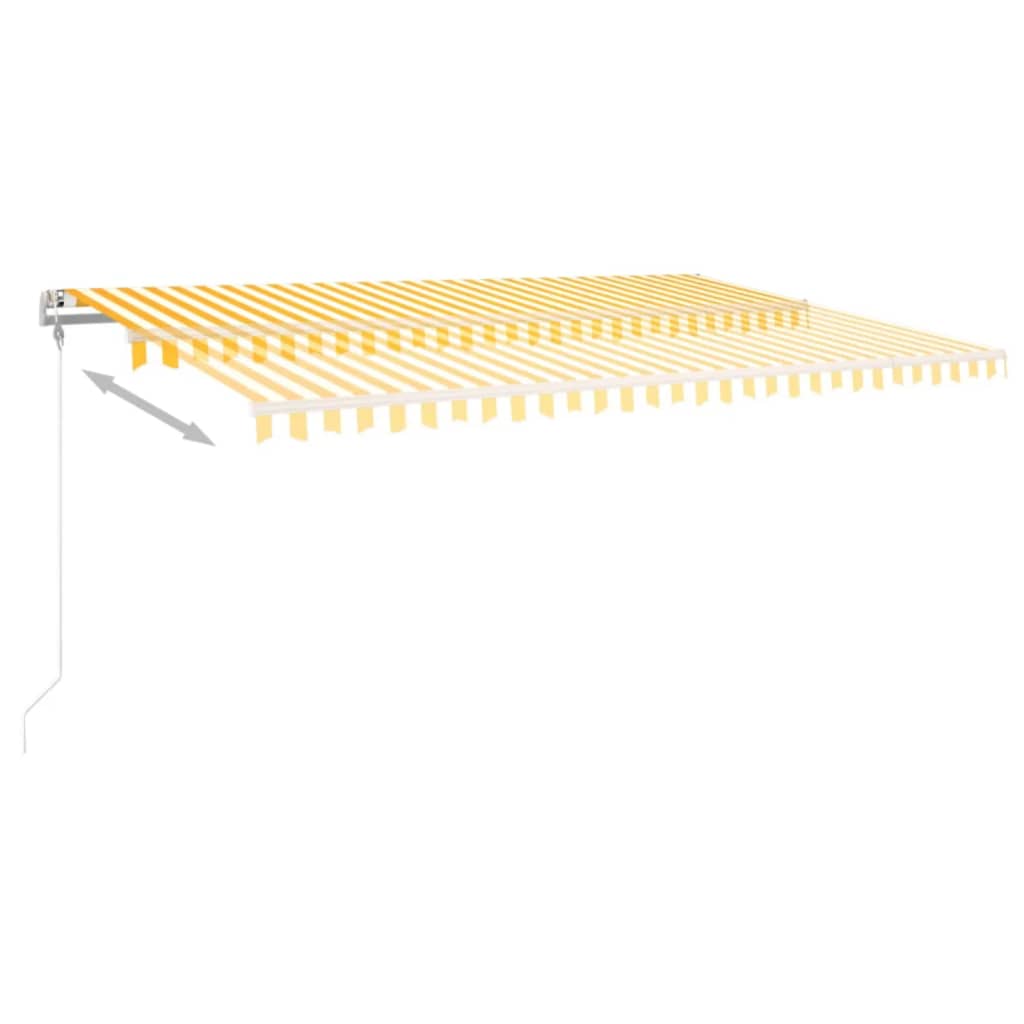 vidaXL Luifel automatisch uittrekbaar 500x350 cm geel en wit