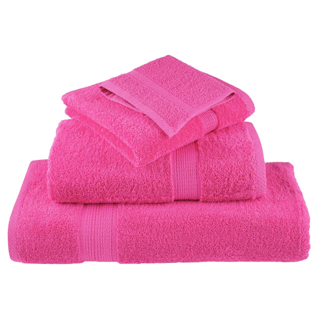 vidaXL 12-delige Handdoekenset SOLUND 600 g/m² roze