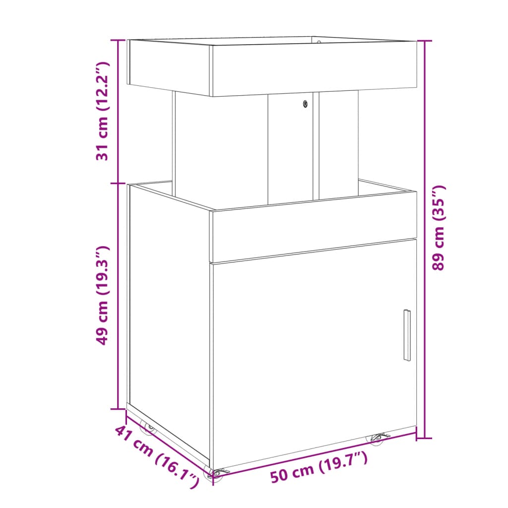 vidaXL Drankkar 50x41x89 cm bewerkt hout wit