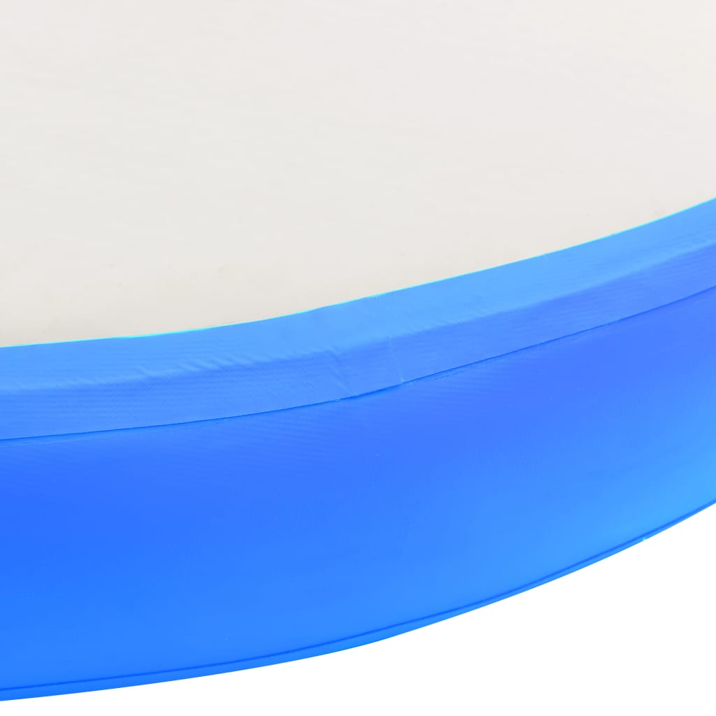 vidaXL Gymnastiekmat met pomp opblaasbaar 100x100x10 cm PVC blauw