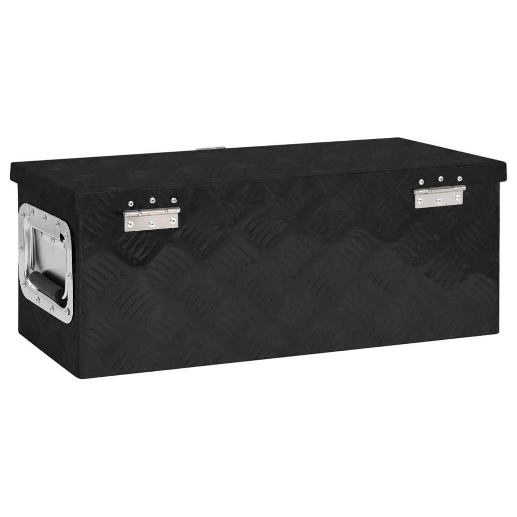 vidaXL Opbergbox 60x23,5x23 cm aluminium zwart