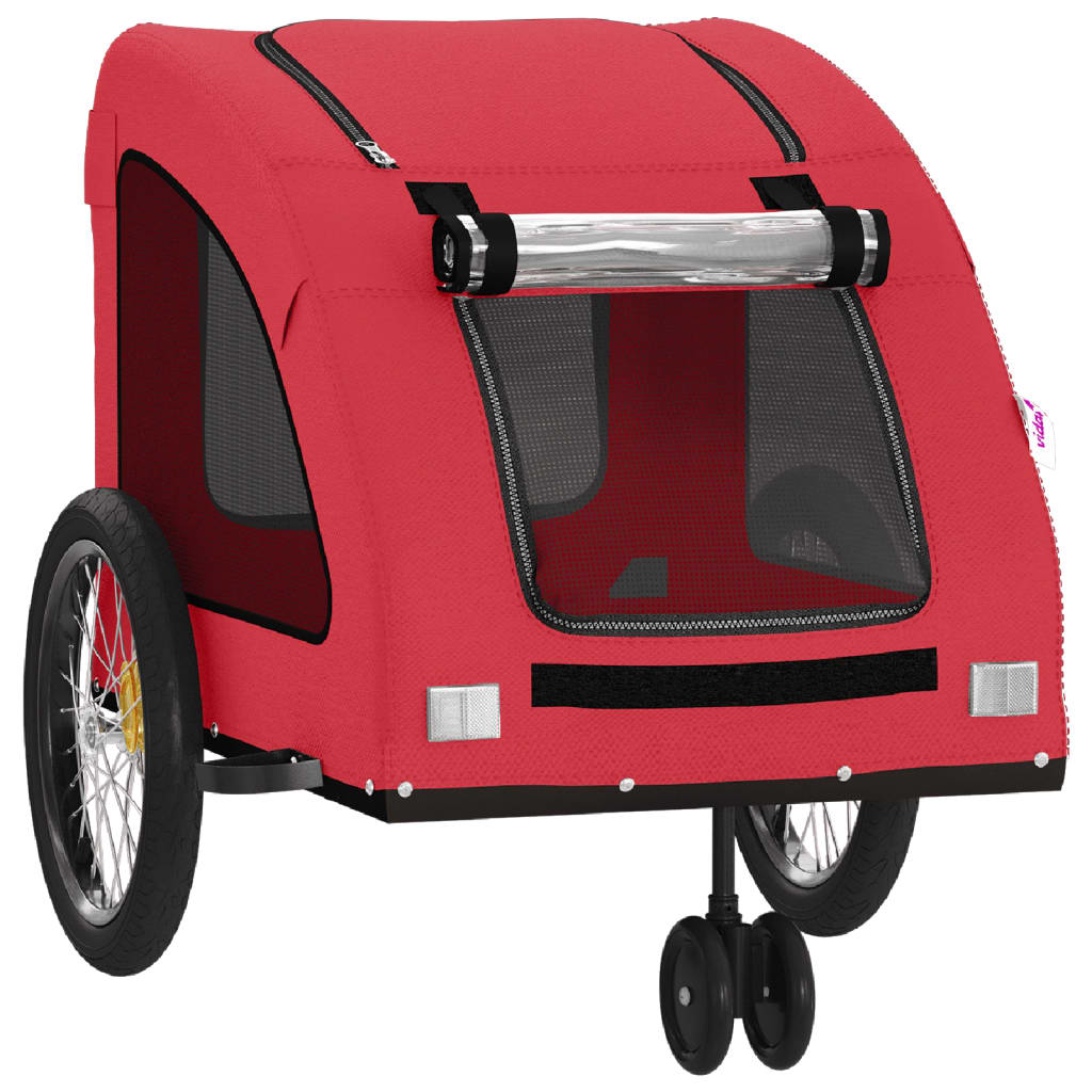 vidaXL Hondenfietstrailer oxford stof en ijzer rood