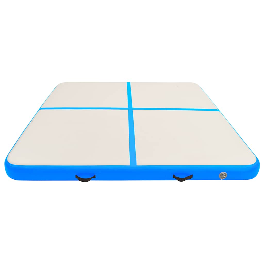 Gymnastiekmat met pomp opblaasbaar 800x100x20 cm PVC blauw kopen