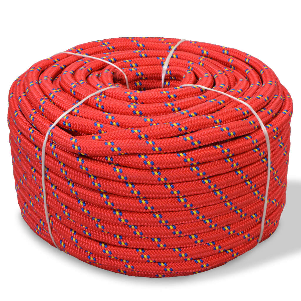 vidaXL Boot touw 12 mm 50 m polypropyleen rood