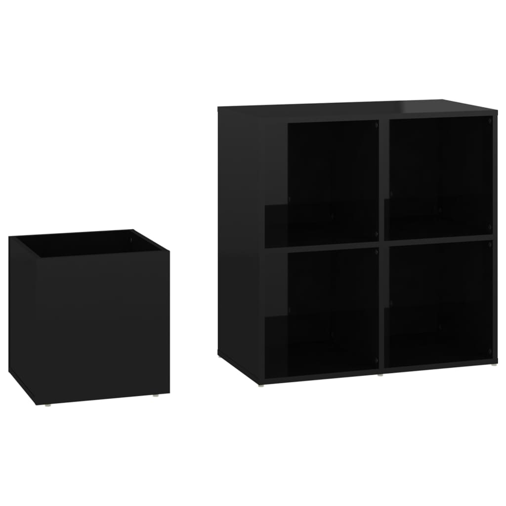 vidaXL Opbergkast 105x35,5x70 cm bewerkt hout hoogglans zwart