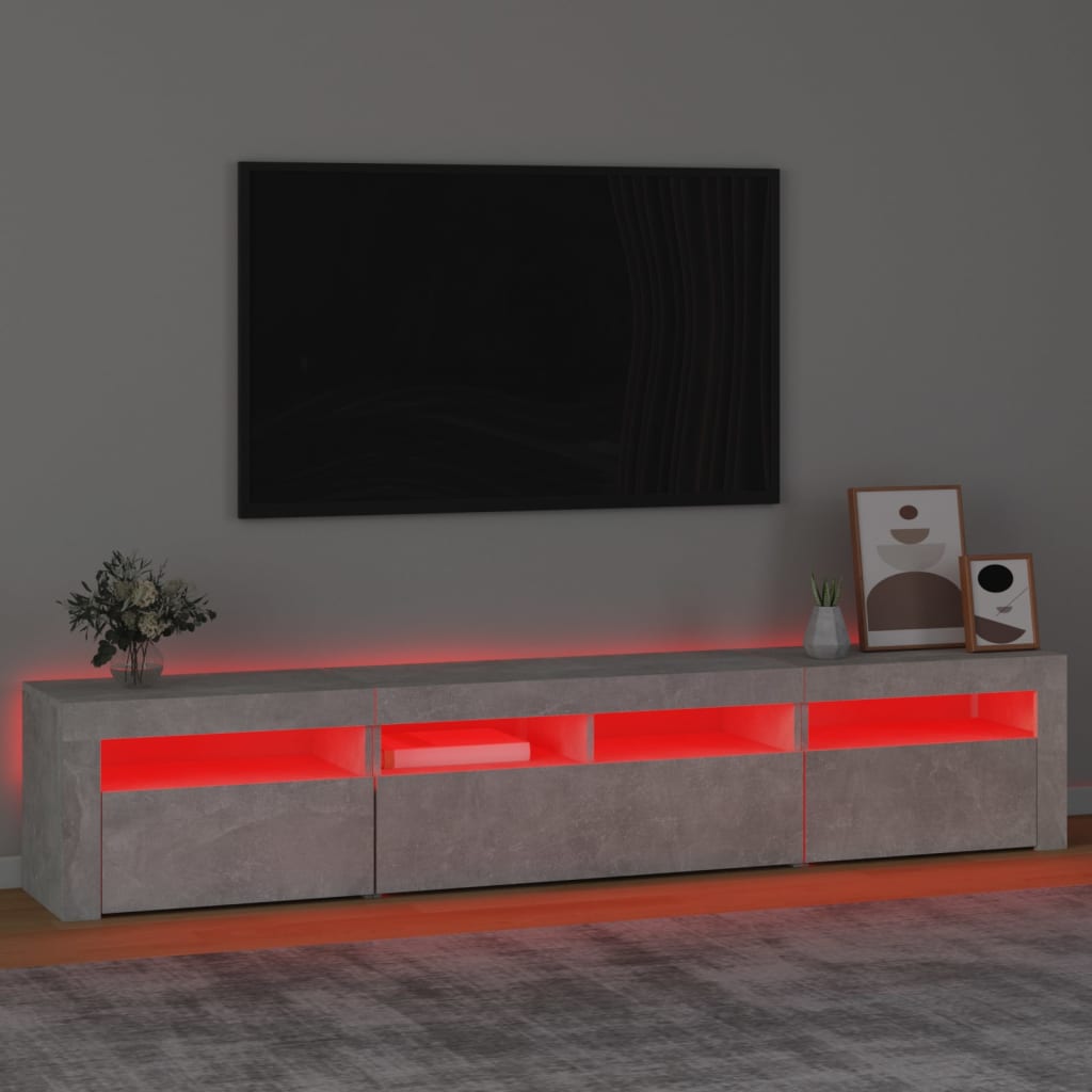vidaXL Tv-meubel met LED-verlichting 210x35x40 cm betongrijs