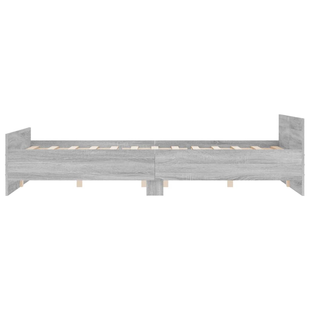 vidaXL Bedframe met hoofd- en voeteneinde grijs sonoma 120x200 cm