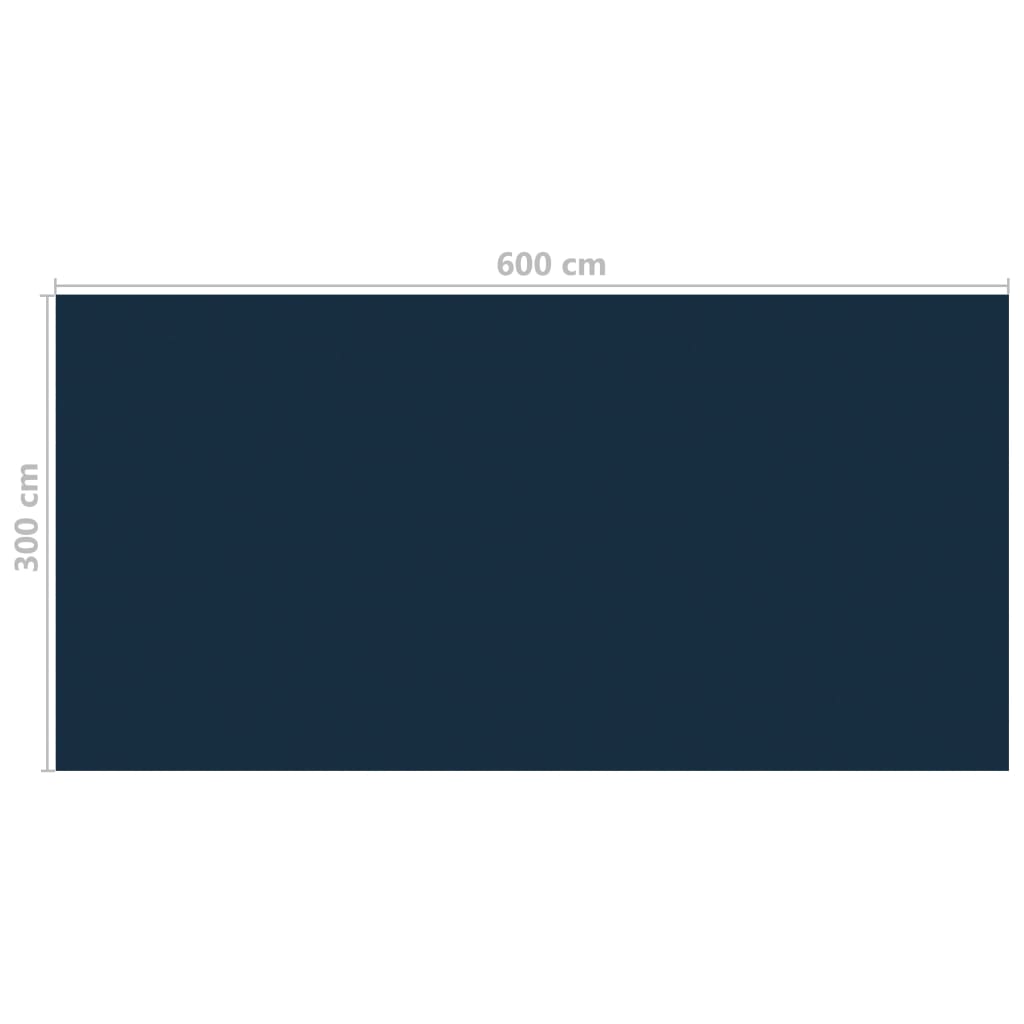 vidaXL Zwembadfolie solar drijvend 600x300 cm PE zwart en blauw