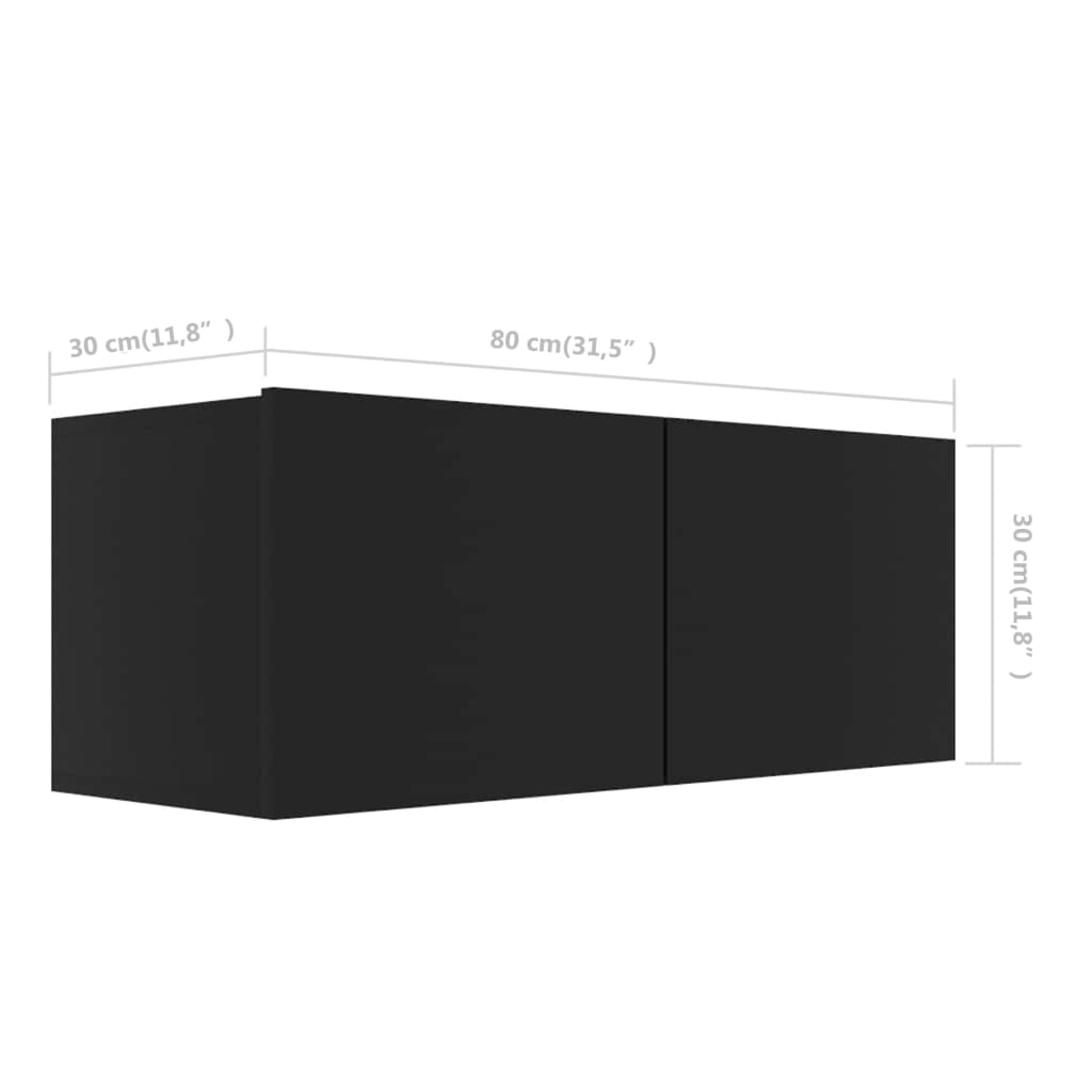vidaXL 2-delige Tv-meubelset spaanplaat zwart