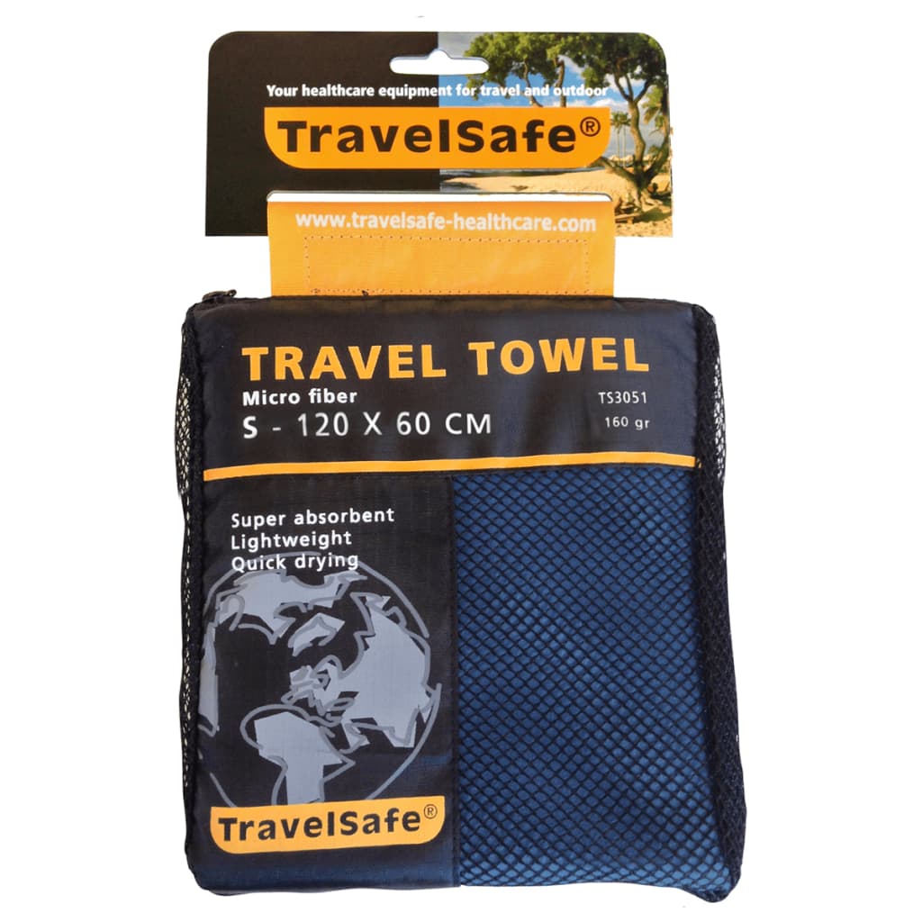 Travelsafe Reishanddoek S microvezel koningsblauw TS3051