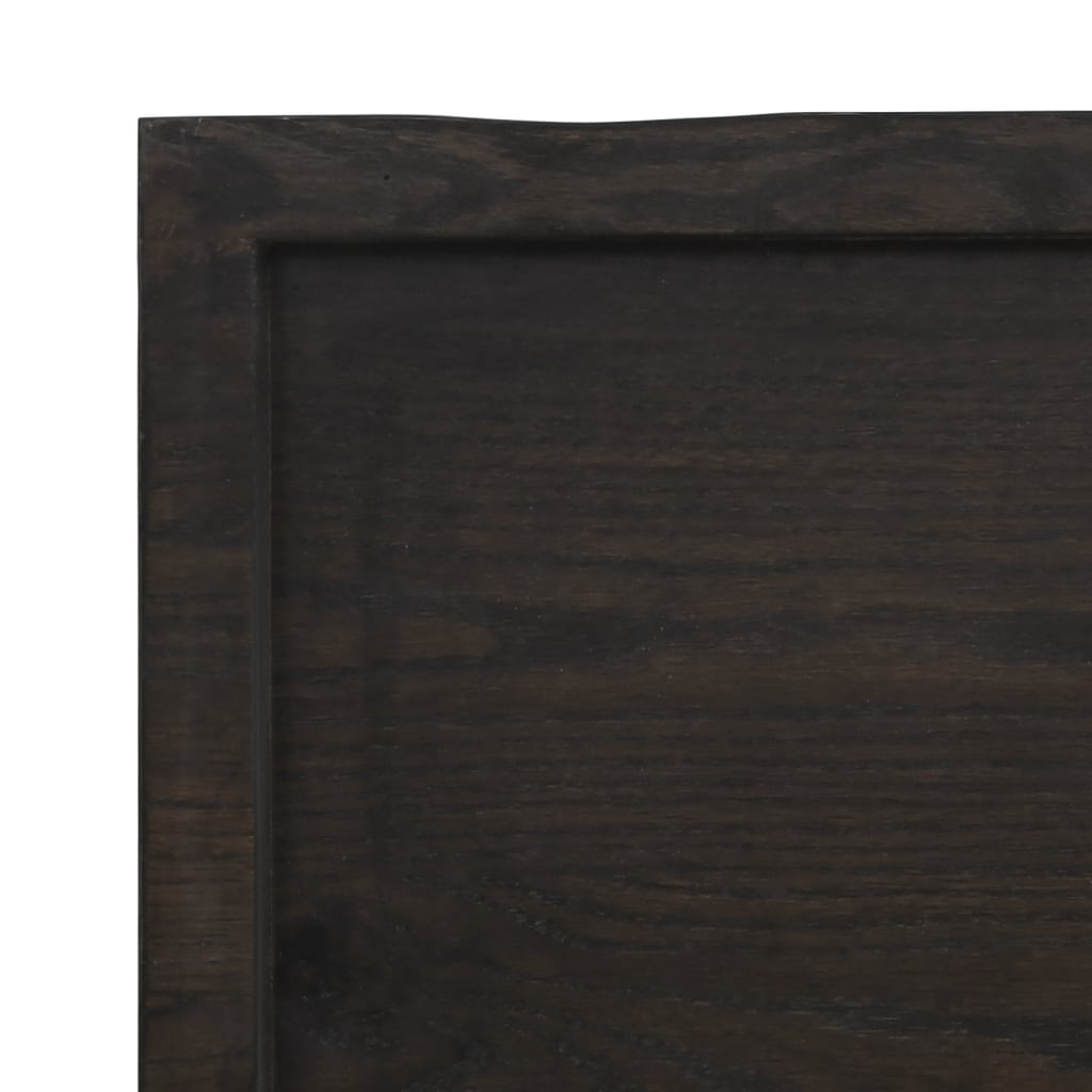 vidaXL Wastafelblad 200x30x(2-4) cm behandeld massief hout donkerbruin