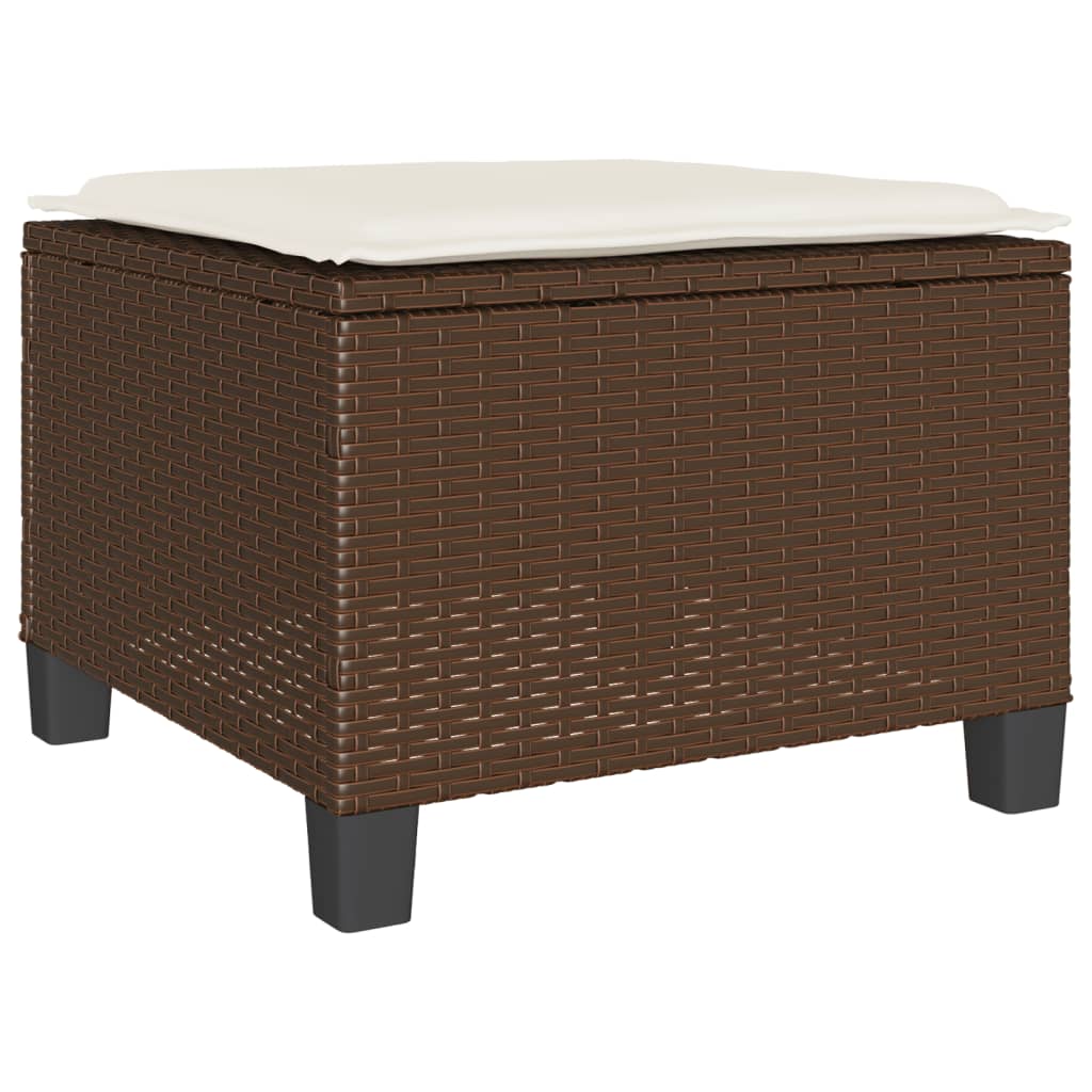 vidaXL 3-delige Bistroset met kussens poly rattan bruin