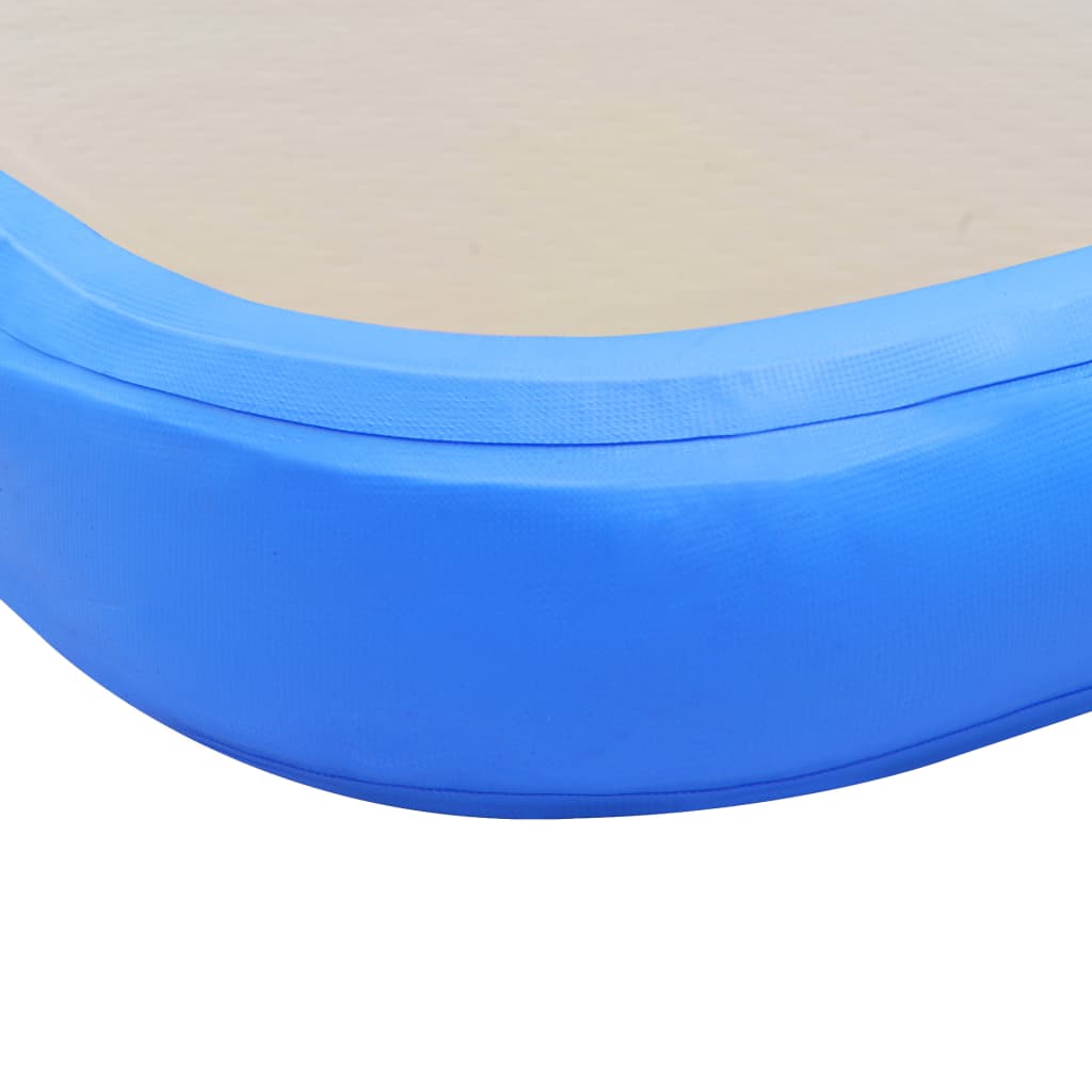 vidaXL Gymnastiekmat met pomp opblaasbaar 300x100x10 cm PVC blauw