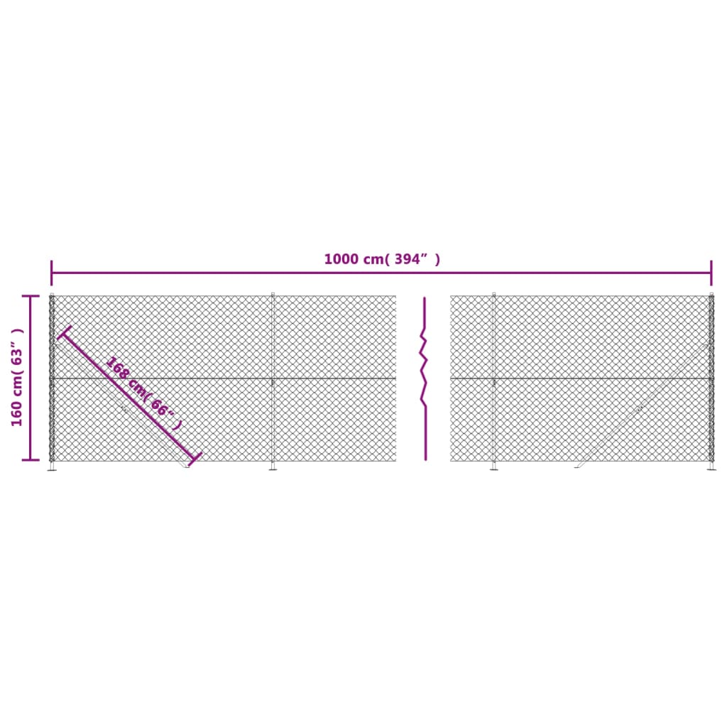 vidaXL Gaashek met flens 1,6x10 m zilverkleurig