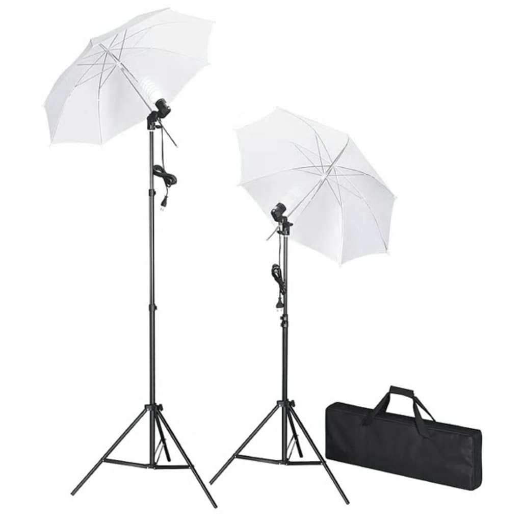 vidaXL Fotostudioset met achtergrond, lampen en paraplu's