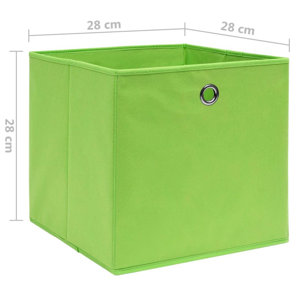 vidaXL Opbergboxen 4 st 28x28x28 cm nonwoven stof groen