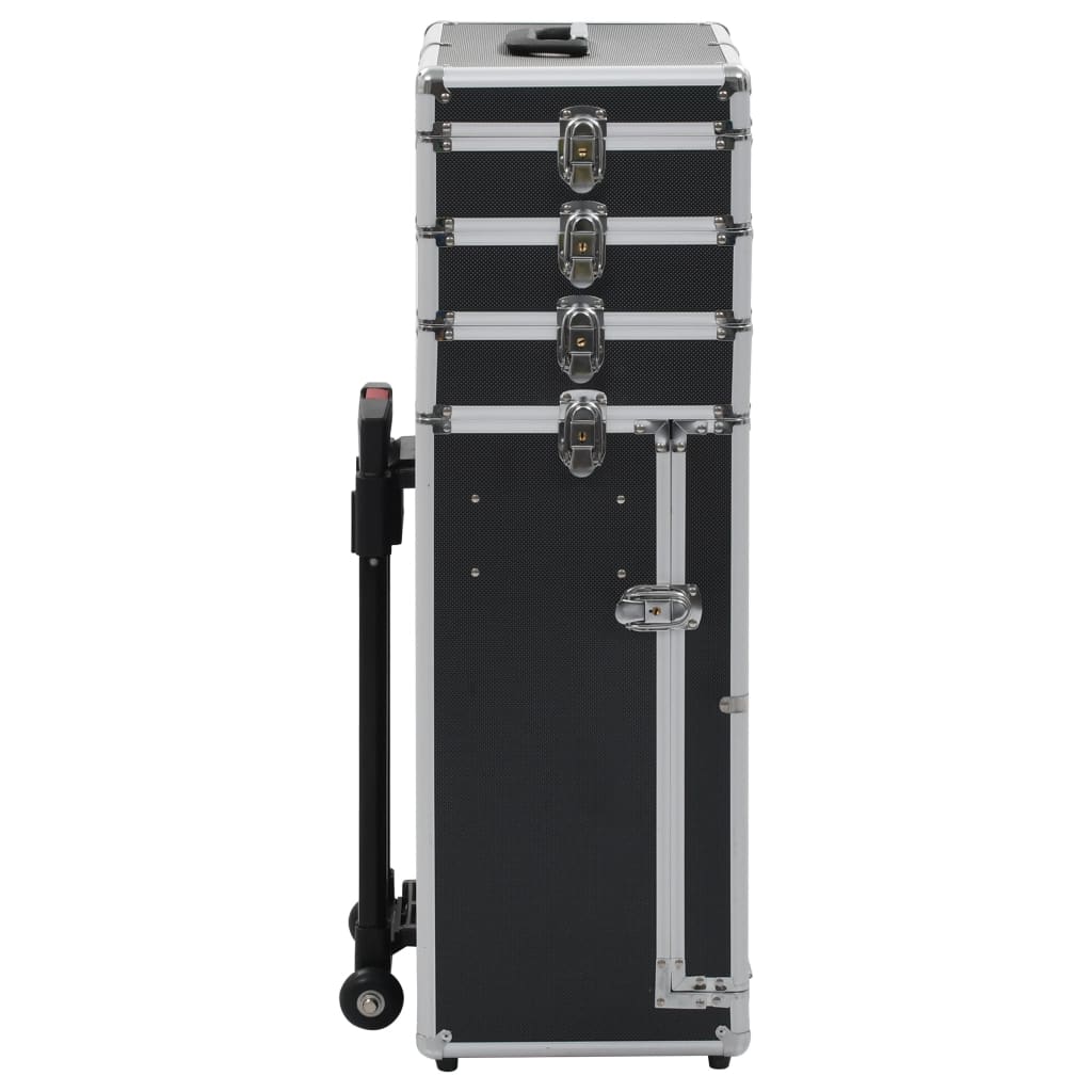 vidaXL Make-up trolley aluminium zwart