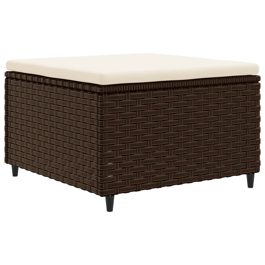 vidaXL 5-delige Loungeset met kussens poly rattan bruin