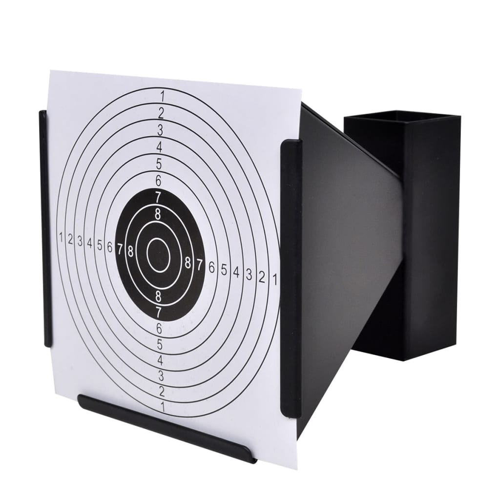 vidaXL Schietkast trechtervormig met 100 papieren targets 14 cm