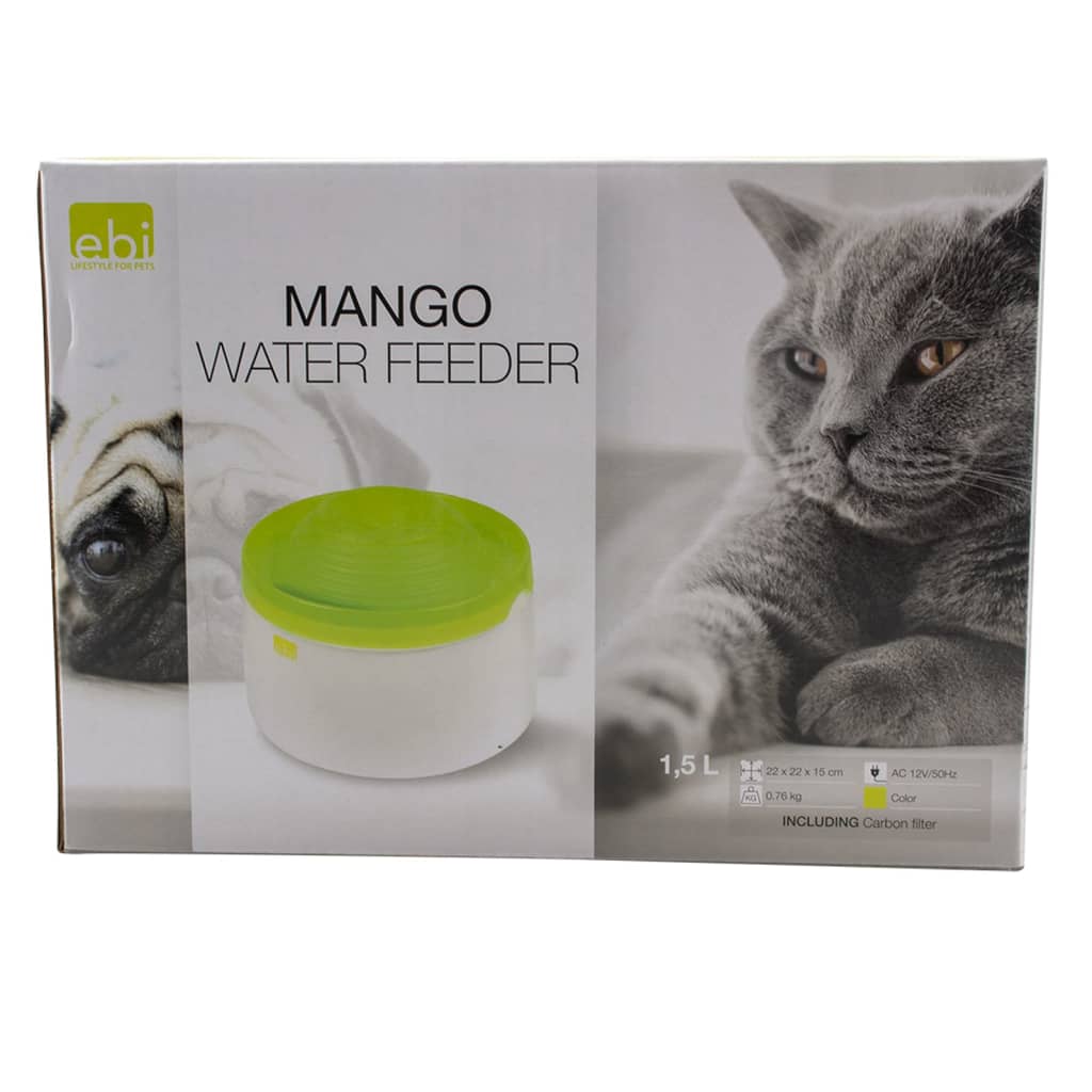 Ebi Waterbak voor huisdieren Mango 1,5 L groen