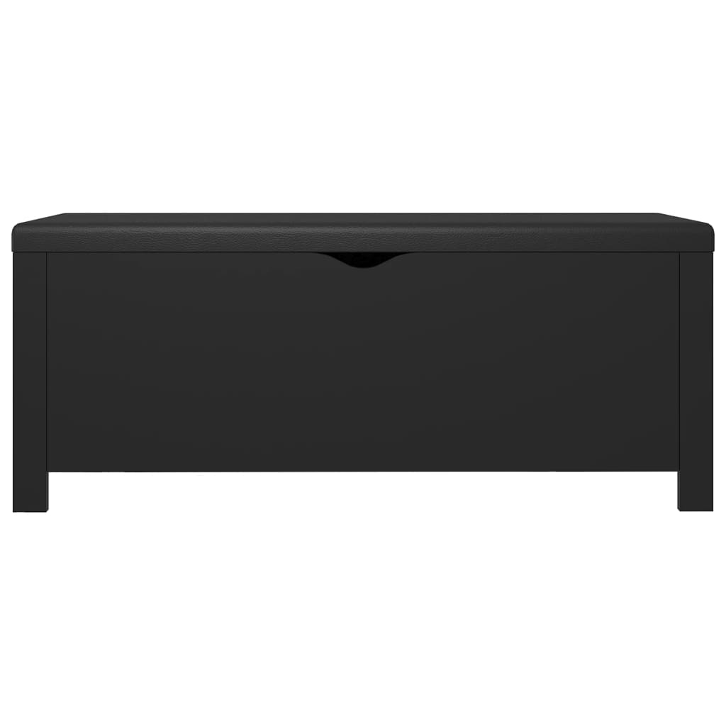 vidaXL Opbergbox met kussen 105x40x45 cm bewerkt hout zwart