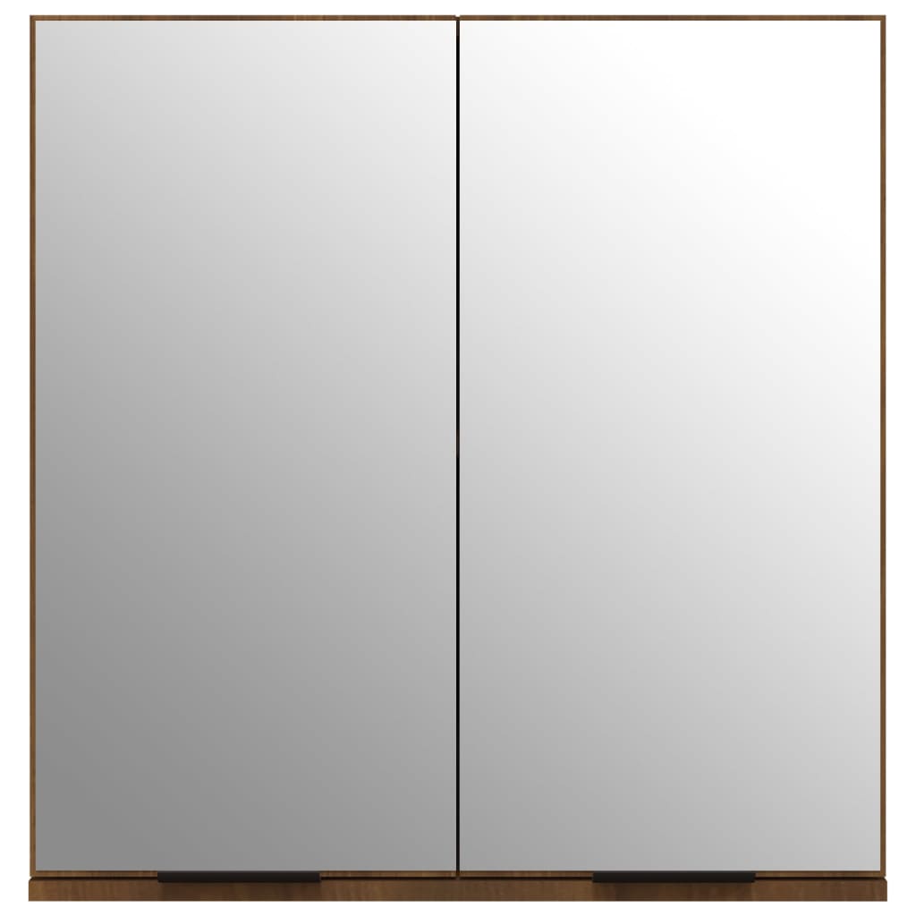 vidaXL Badkamerkast met spiegel 64x20x67 cm bruin eikenkleur